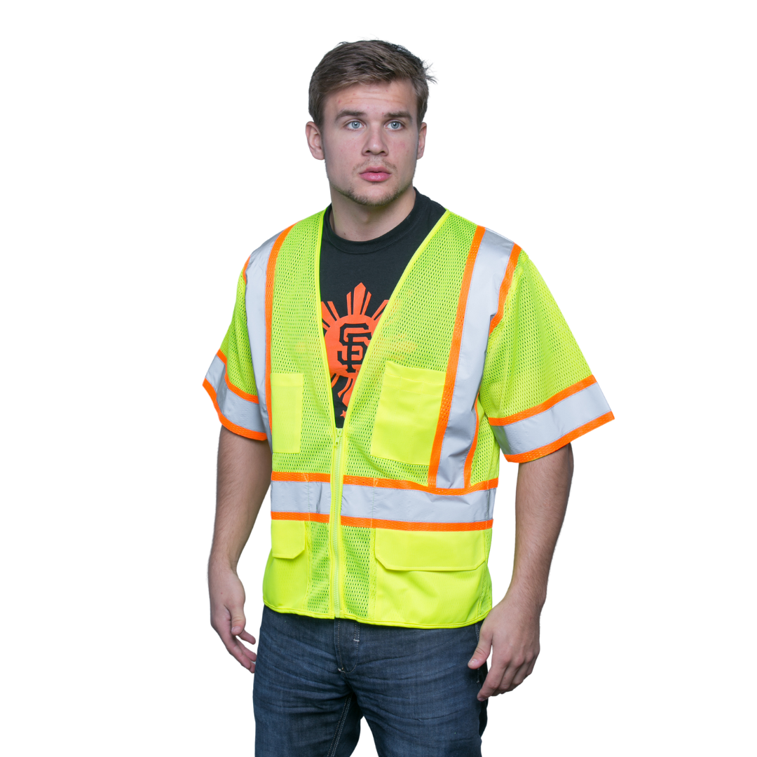 Brite Safety Style 1319 Hi Vis Safety Surveyor Vest, Short Sleeve
