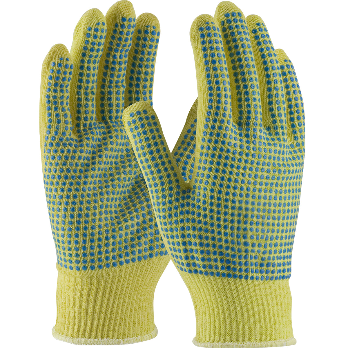 Kut Gard 08-K200PDD Cut Resistant Gloves Kevlar Double PVC Dot Grip Yellow
