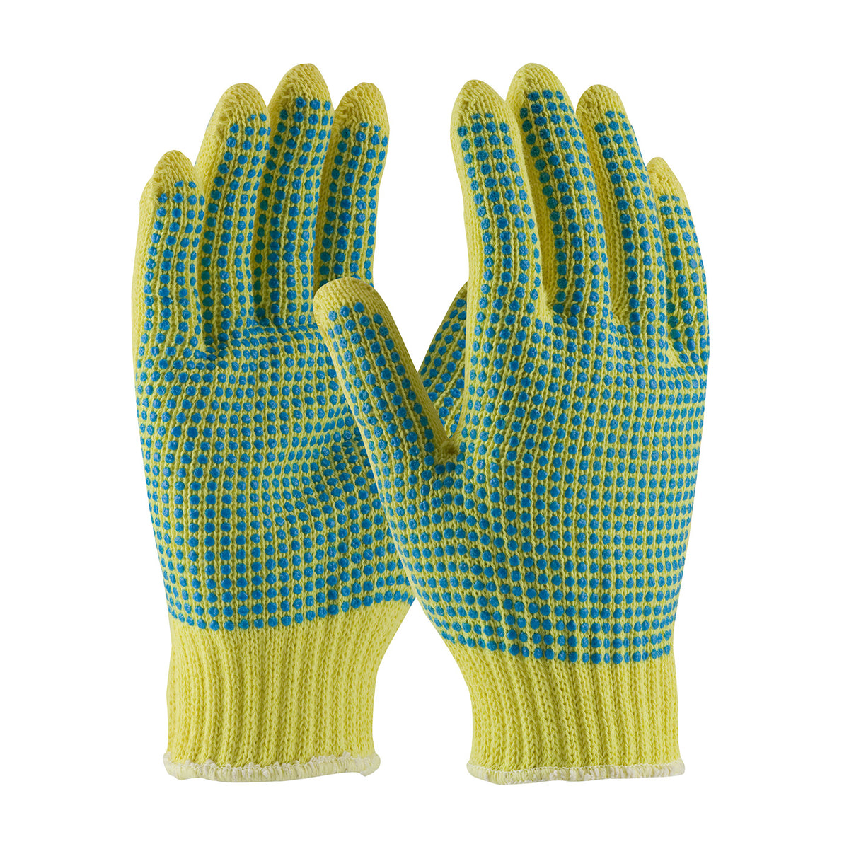 Kut Gard 08-K300PDD Cut Resistant Gloves Kevlar Double PVC Grip Yellow