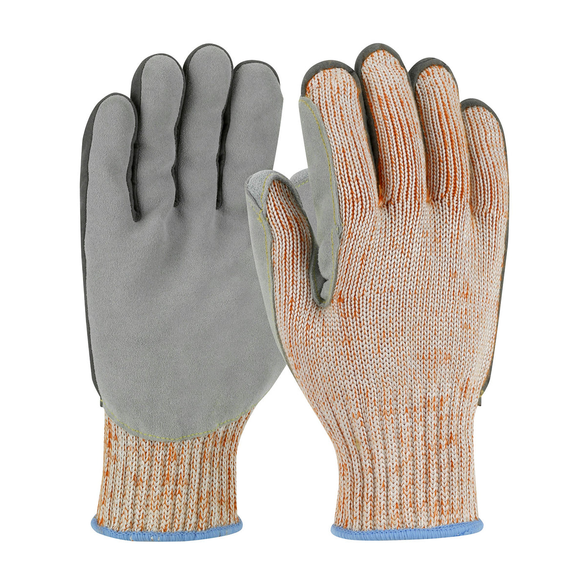PIP 09-H550SLPV Leather Palm Gloves HPPE Cut Resistant Orange