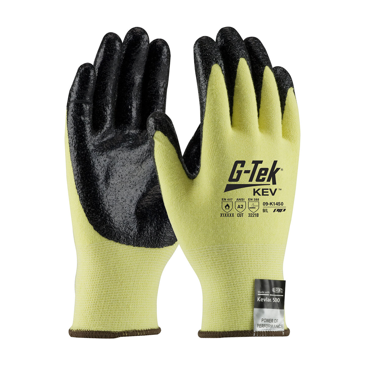 G-Tek 09-K1450 Cut Resistant Gloves Kevlar Nitrile Yellow
