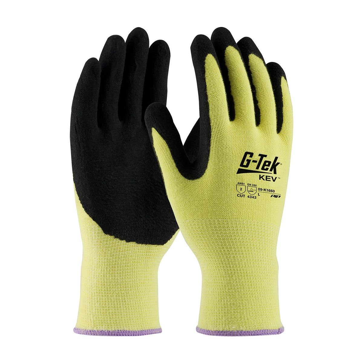 G-Tek 09-K1660 Cut Resistant Gloves Kevlar Nitrile Yellow