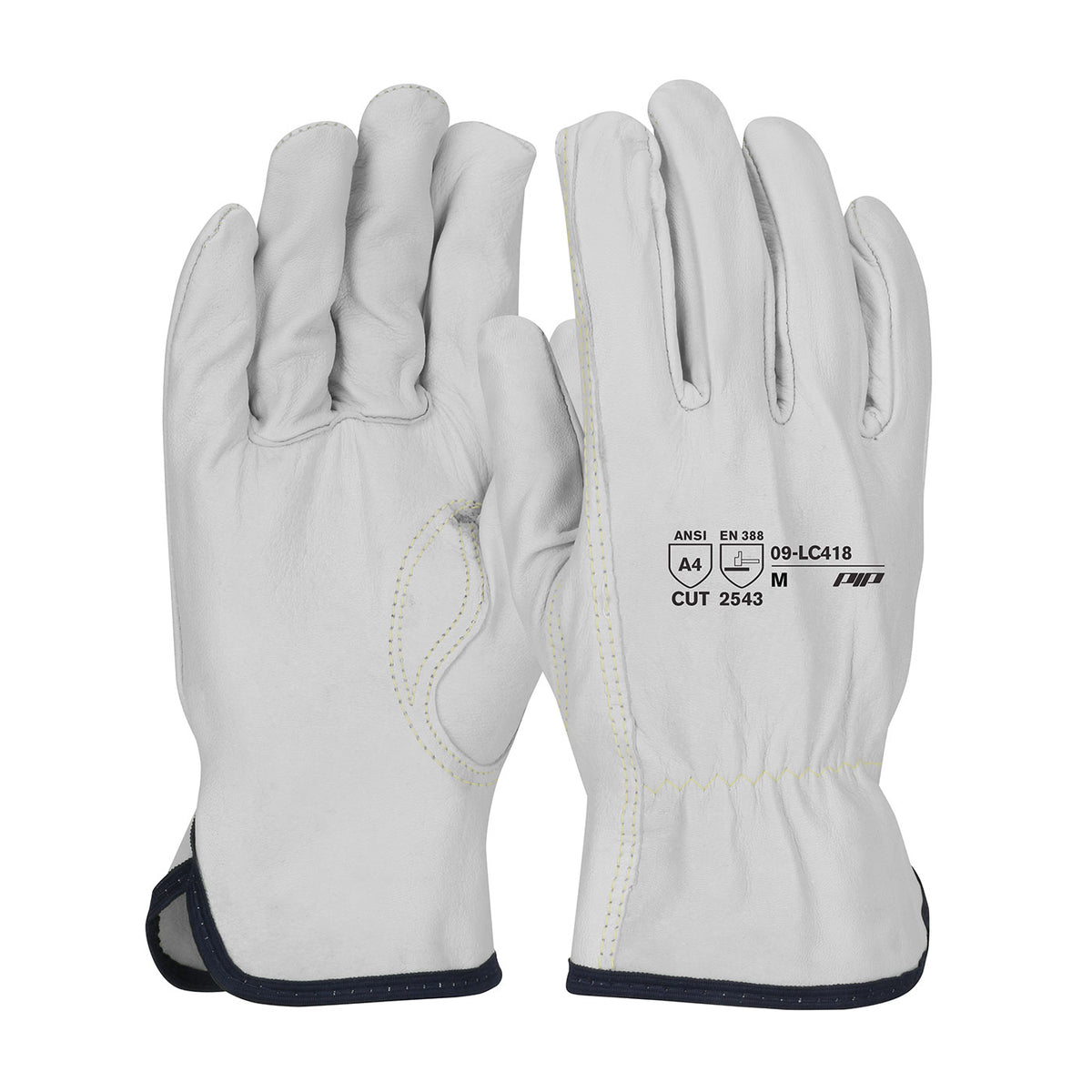 PIP 09-LC418 Leather Driver Gloves Goatskin Aramid Natural