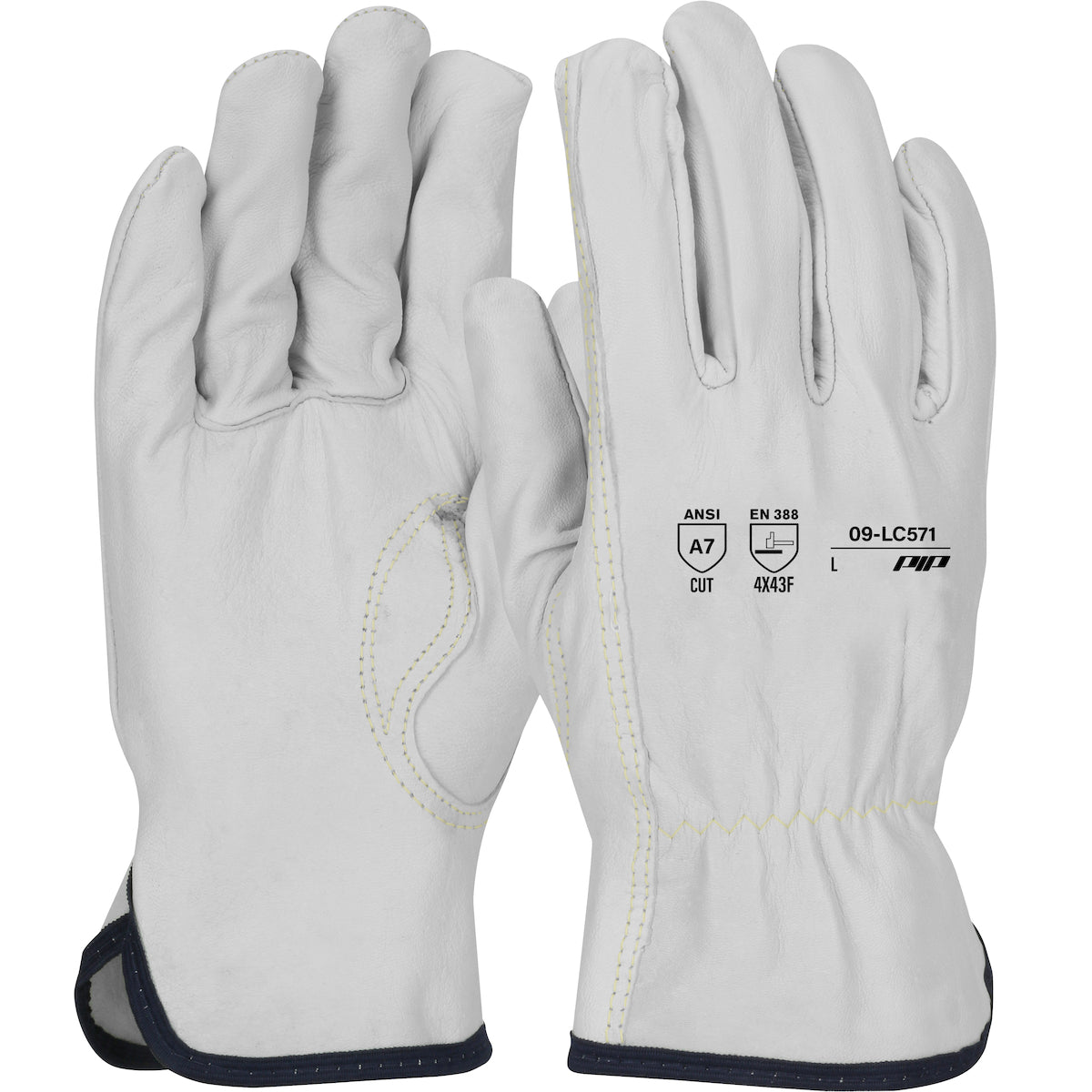 PIP 09-LC571 Leather Driver Gloves Goatskin HPPE Natural