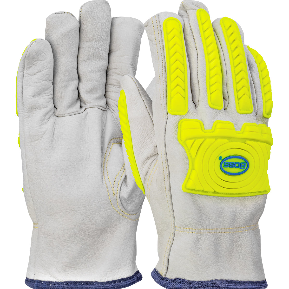 Boss 09-LC571MP Leather Driver Gloves Goatskin UHMWPE Natural