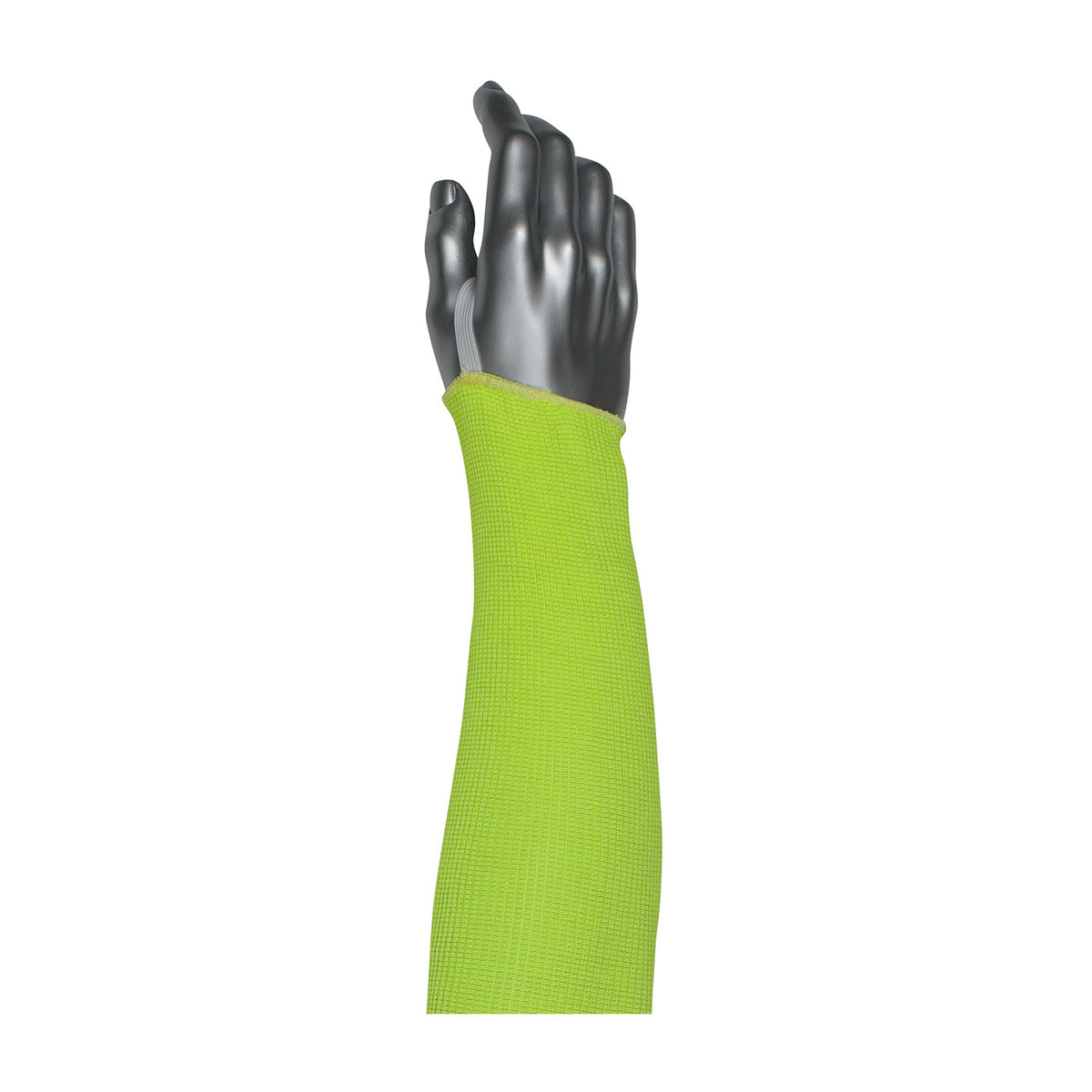 Kut Gard 10-21HACPNY-ET Cut Resistant Sleeve Kevlar Smart-Fit Elastic Thumb Neon Yellow