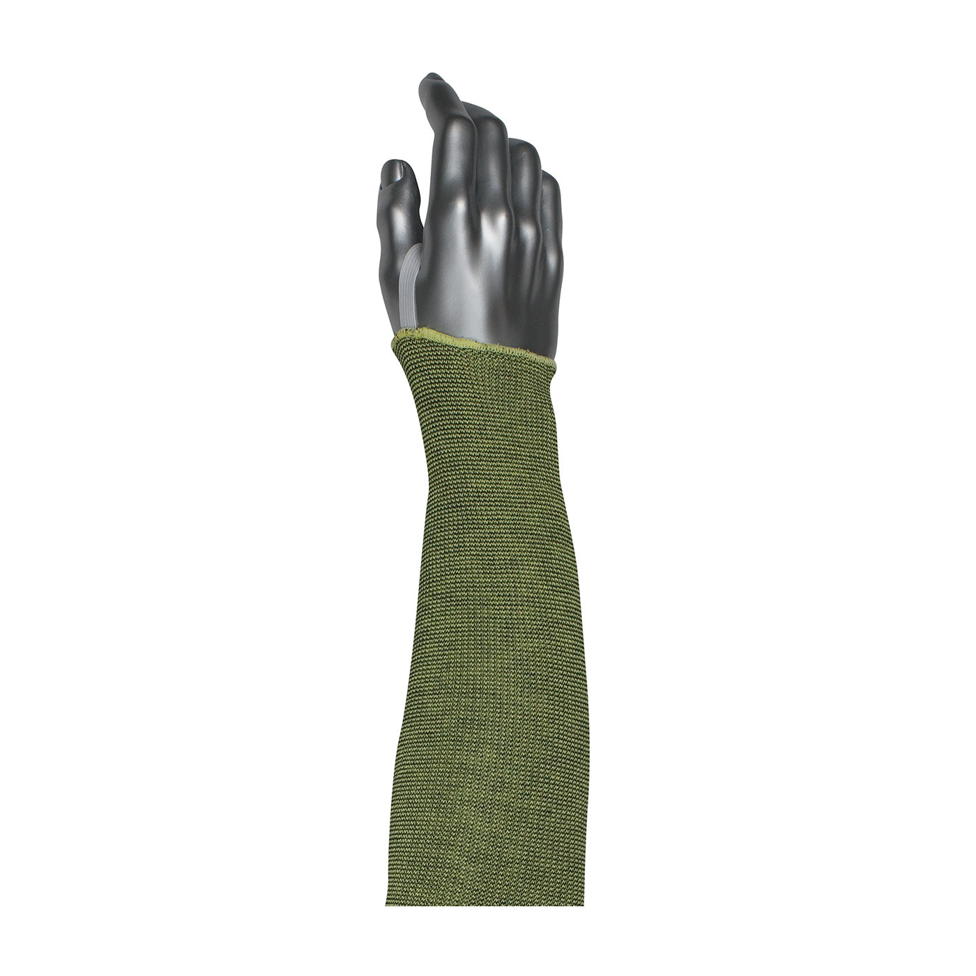 Kut Gard 10-21KVACPMBK-ET Cut Resistant Sleeve Kevlar Smart-Fit Elastic Thumb Green
