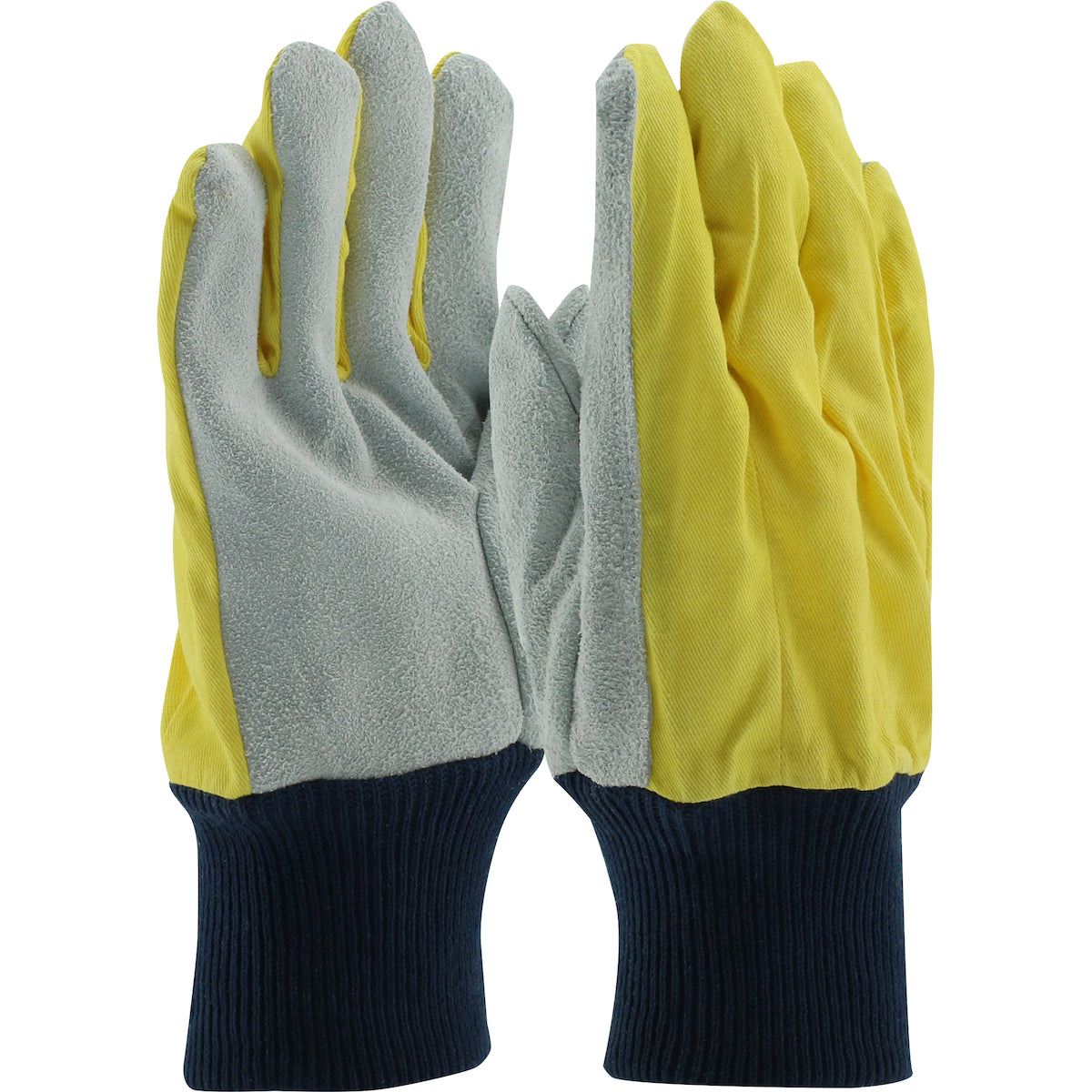 PIP 100Y Leather Palm Work Gloves Cowhide Yellow