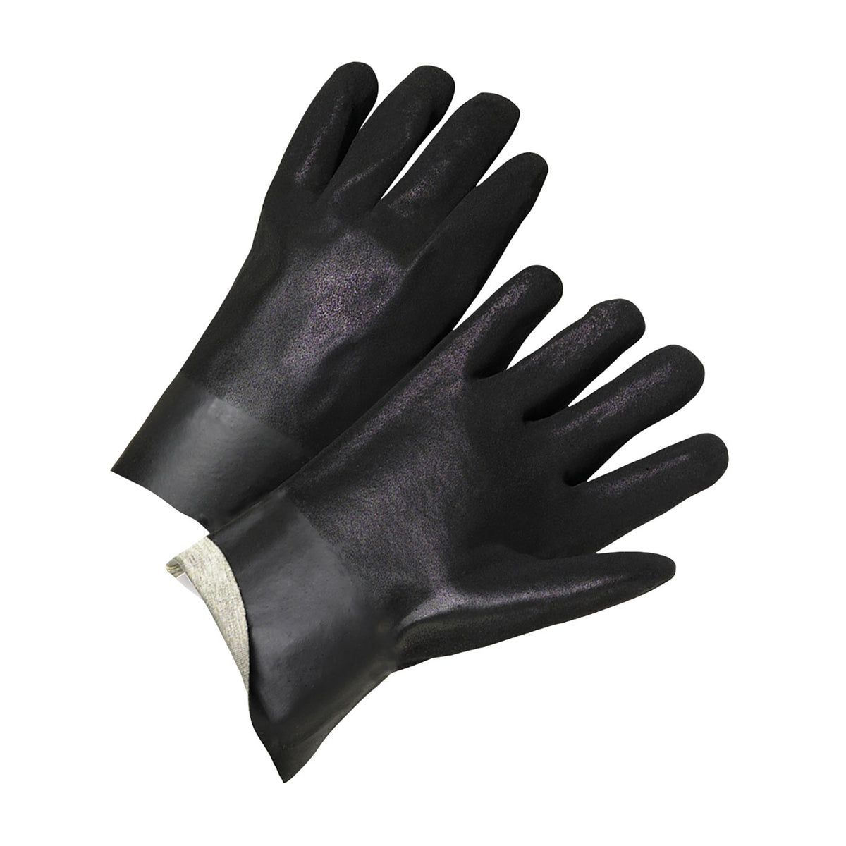 PIP 1047RF Chemical Resistant Gloves PVC Dipped Interlock Liner Black