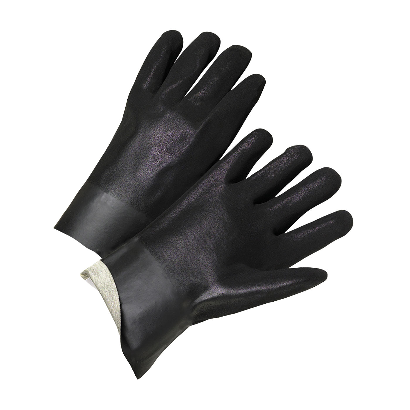 PIP 1047RF Chemical Resistant Gloves PVC Dipped Interlock Liner Black
