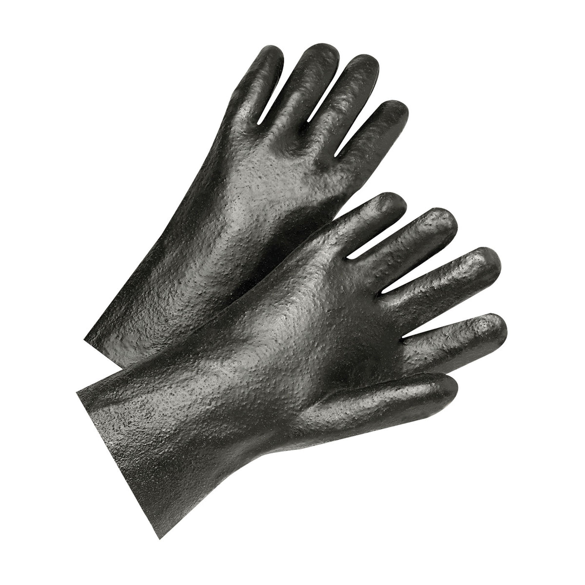 PIP 1047R Chemical Resistant Gloves PVC Semi-Rough Finish Black