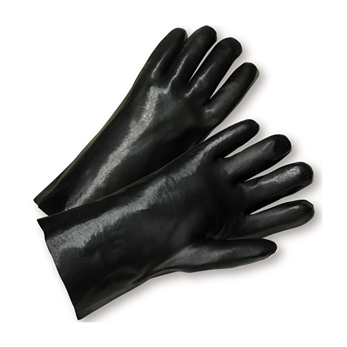 PIP 1047 Chemical Resistant Gloves PVC Dipped Interlock Liner Black