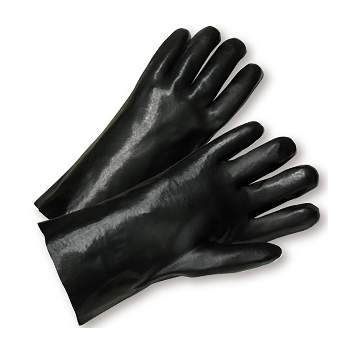 PIP 1047 Chemical Resistant Gloves PVC Dipped Interlock Liner Black