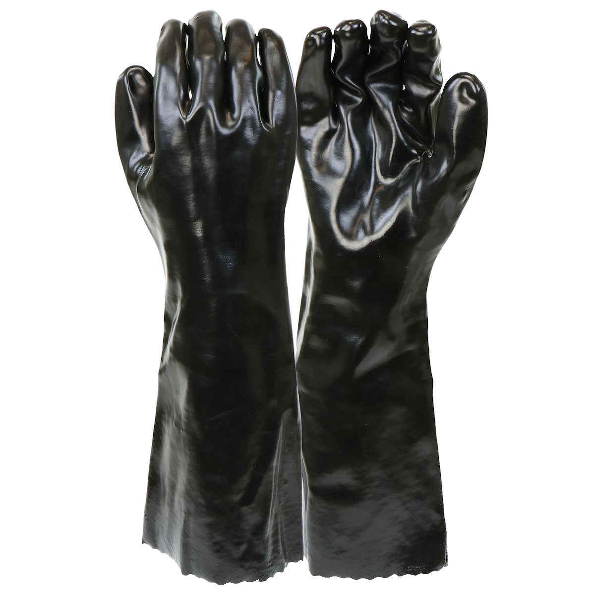 PIP 1087 Chemical Resistant Gloves PVC Dipped Interlock Liner Black