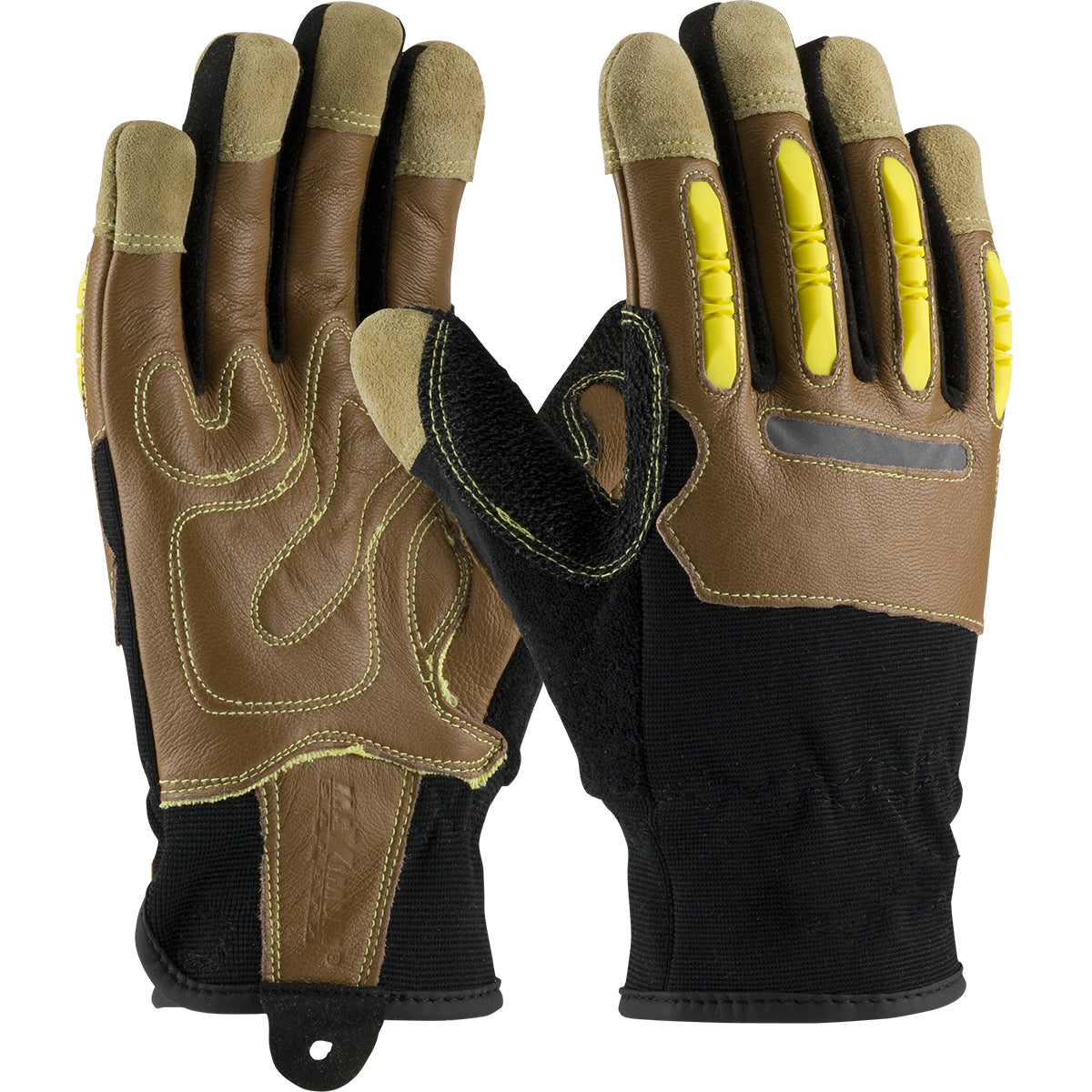 PIP 120-4100 Leather Palm Gloves Goatskin Kevlar Liner Brown