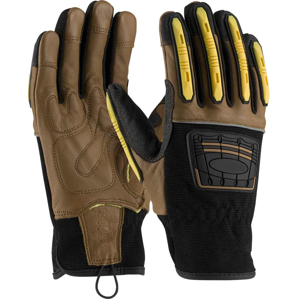 PIP 120-4150 Leather Palm Gloves Goatskin Impact Protection Brown