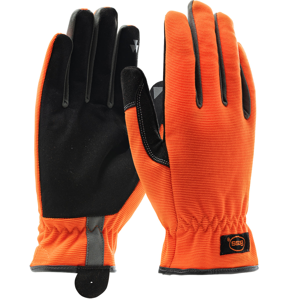 Boss 120-4600 Hi-Vis Gloves Synthetic Leather PVC Grip Orange