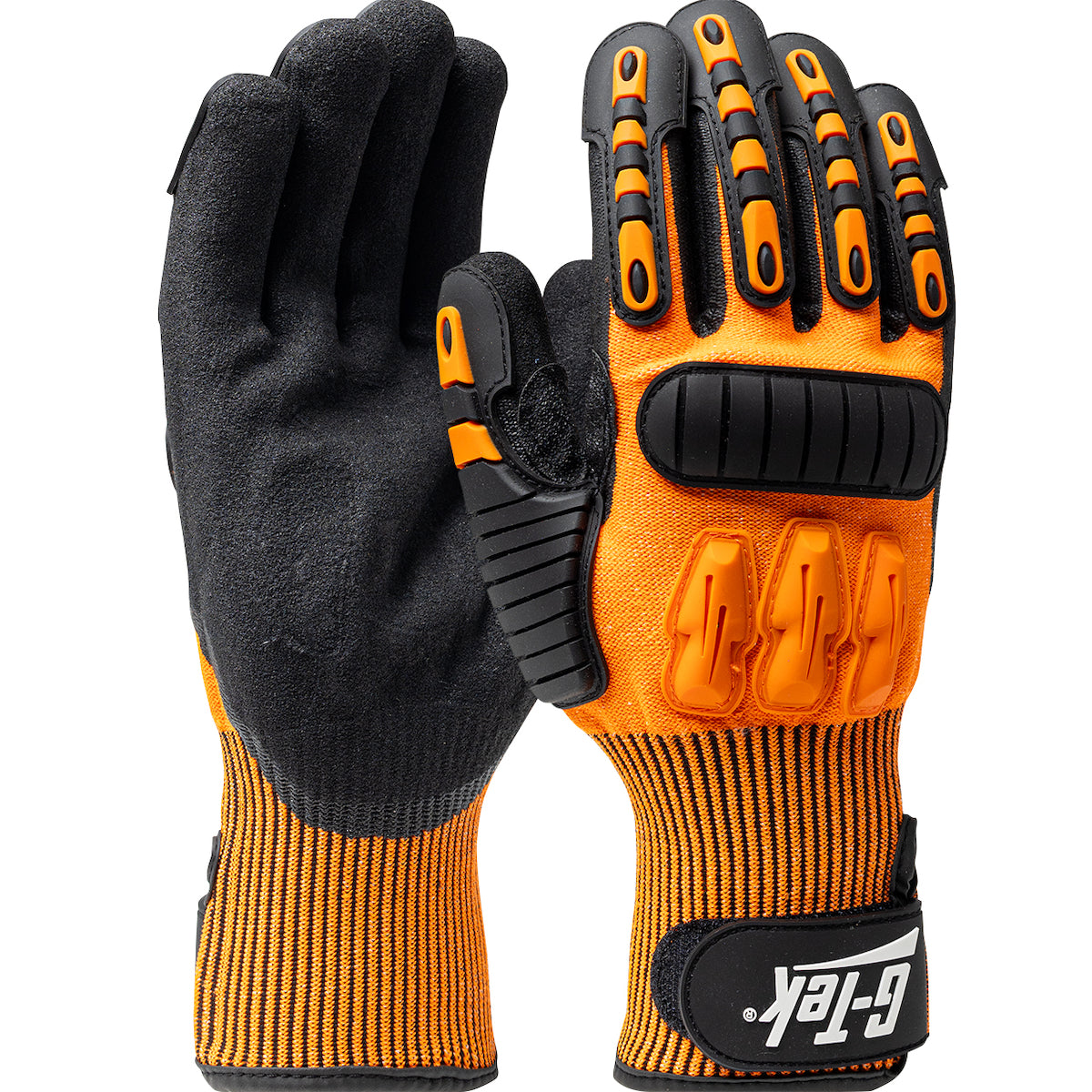 G-Tek 120-5150 Hi-Vis HPPE Gloves Nitrile Grip Orange