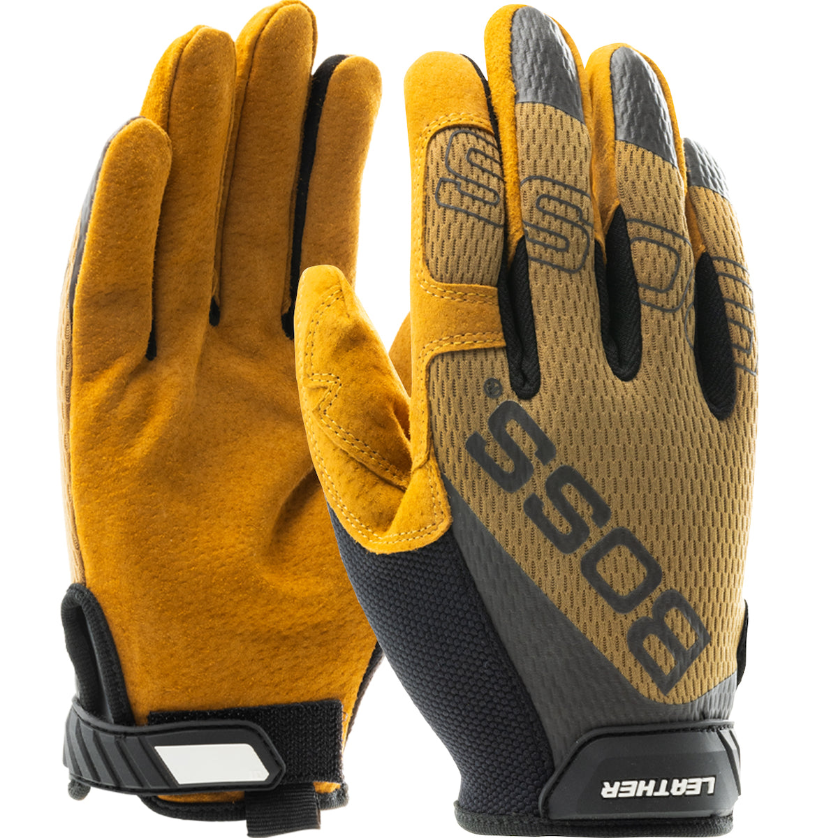 Boss 120-ML1360T High Performance Gloves Pigskin Mesh Back Brown