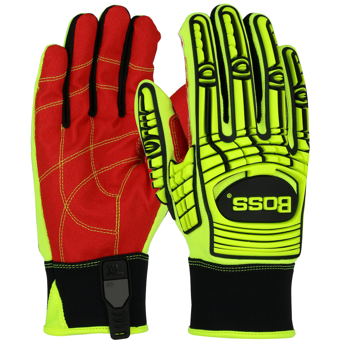 Boss 120-MP2120 High Performance Gloves PVC Grip TPR Hi-Vis Yellow