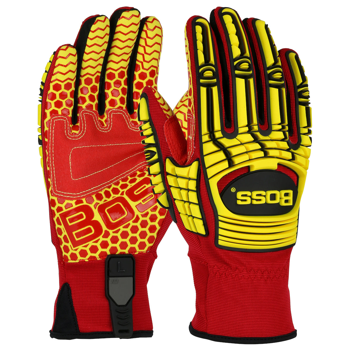 Boss 120-MP2415 High Performance Gloves Synthetic Leather Silicone Grip Red