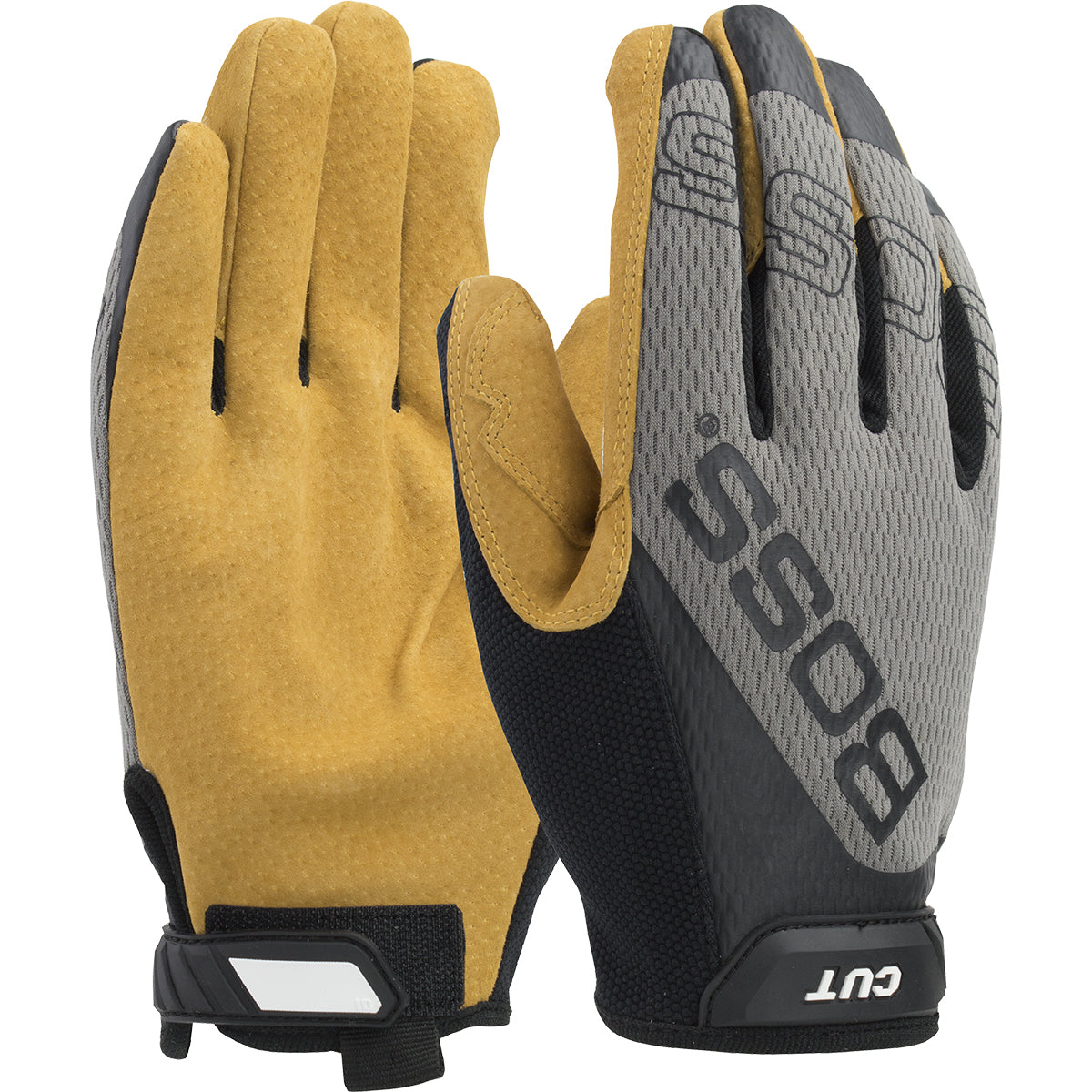 Boss 120-MC1325T Gloves Pigskin Leather Para-Aramid Gray