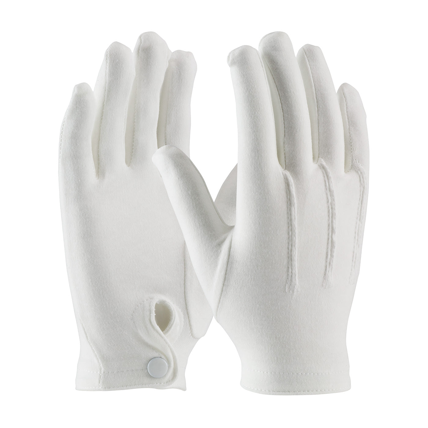 Cabaret 130-150WM Parade Gloves Cotton Raised Stitching Snap White