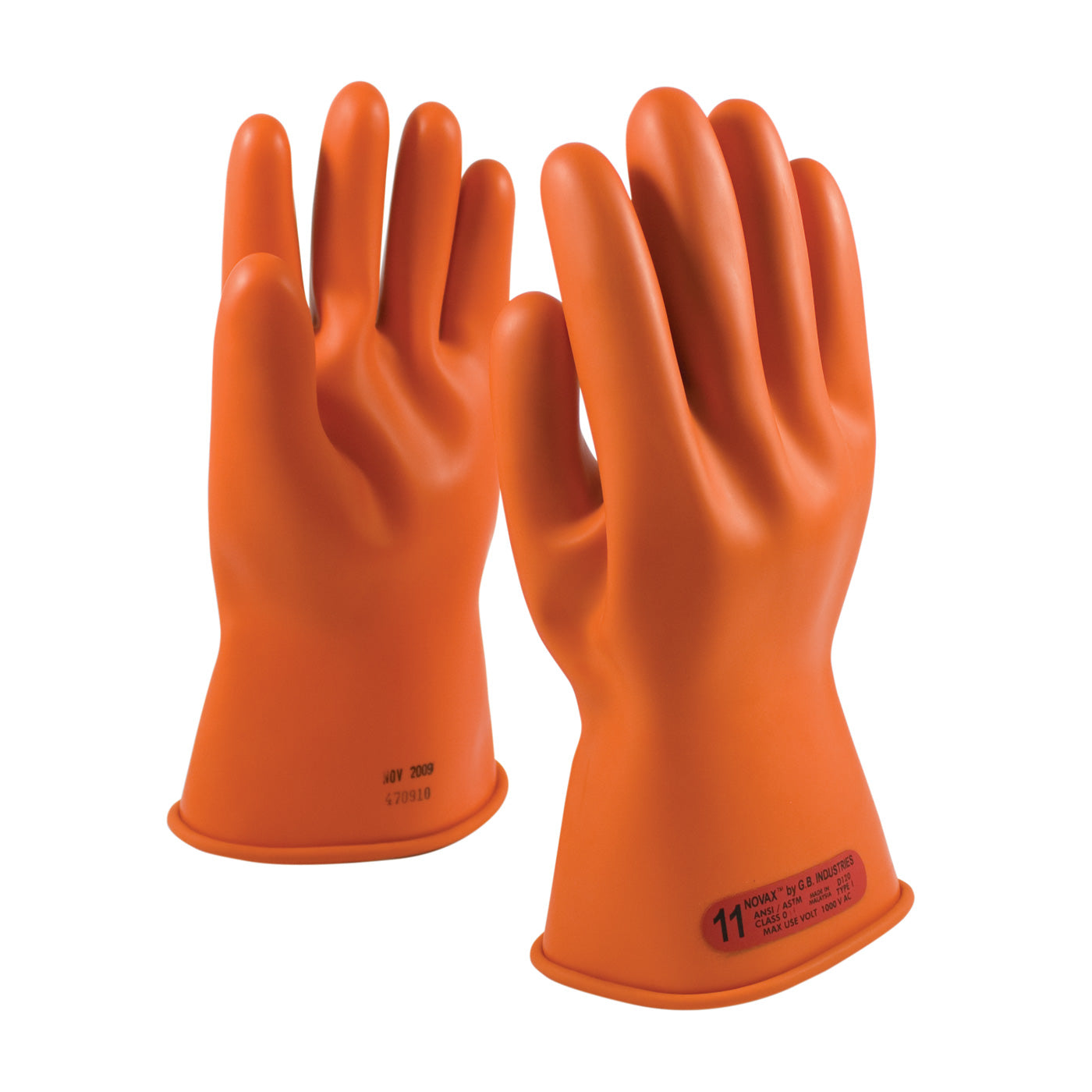 NOVAX 147-0-11 Electrical Safety Gloves Rubber Orange