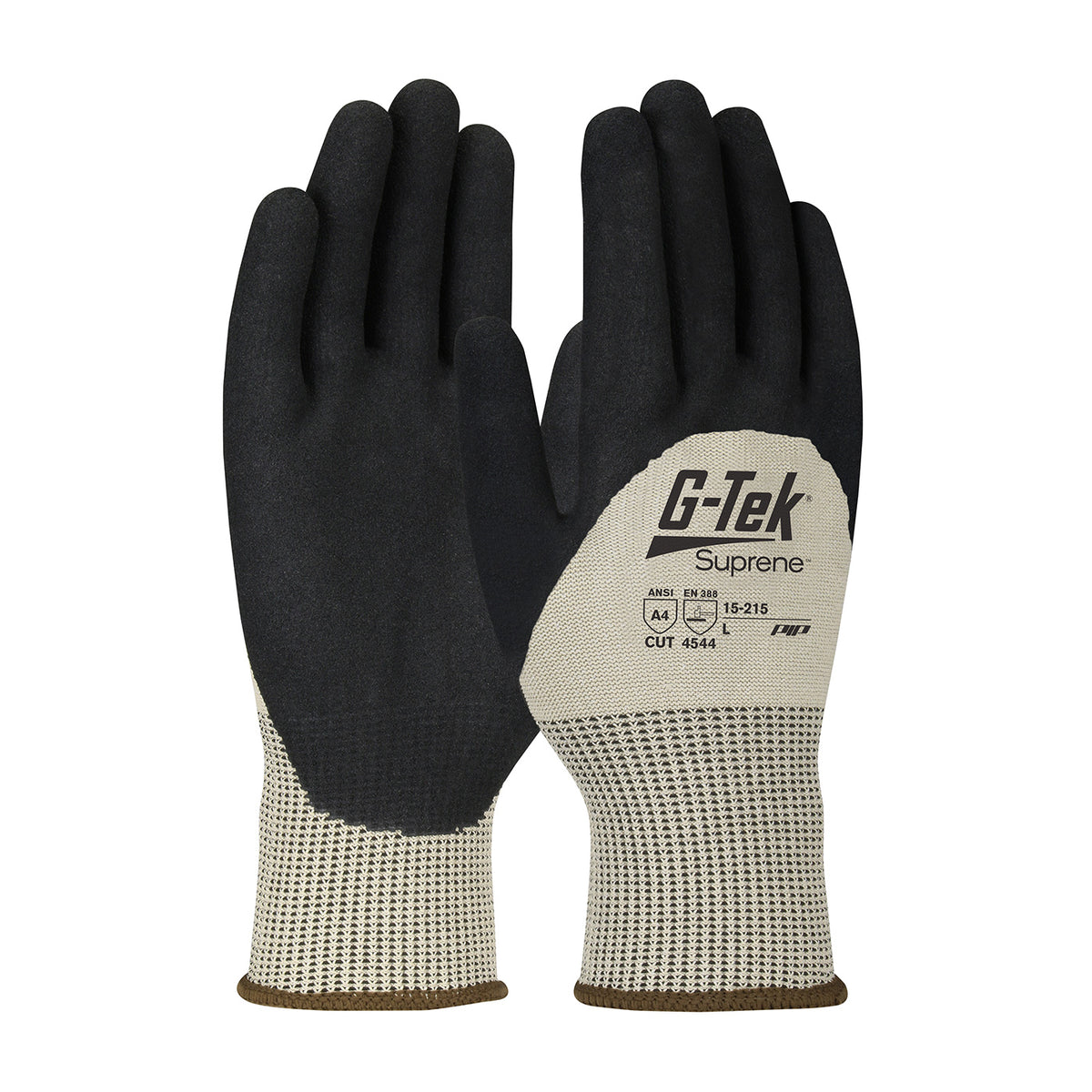 G-Tek 15-215 Cut Resistant Gloves Nitrile MicroSurface Tan