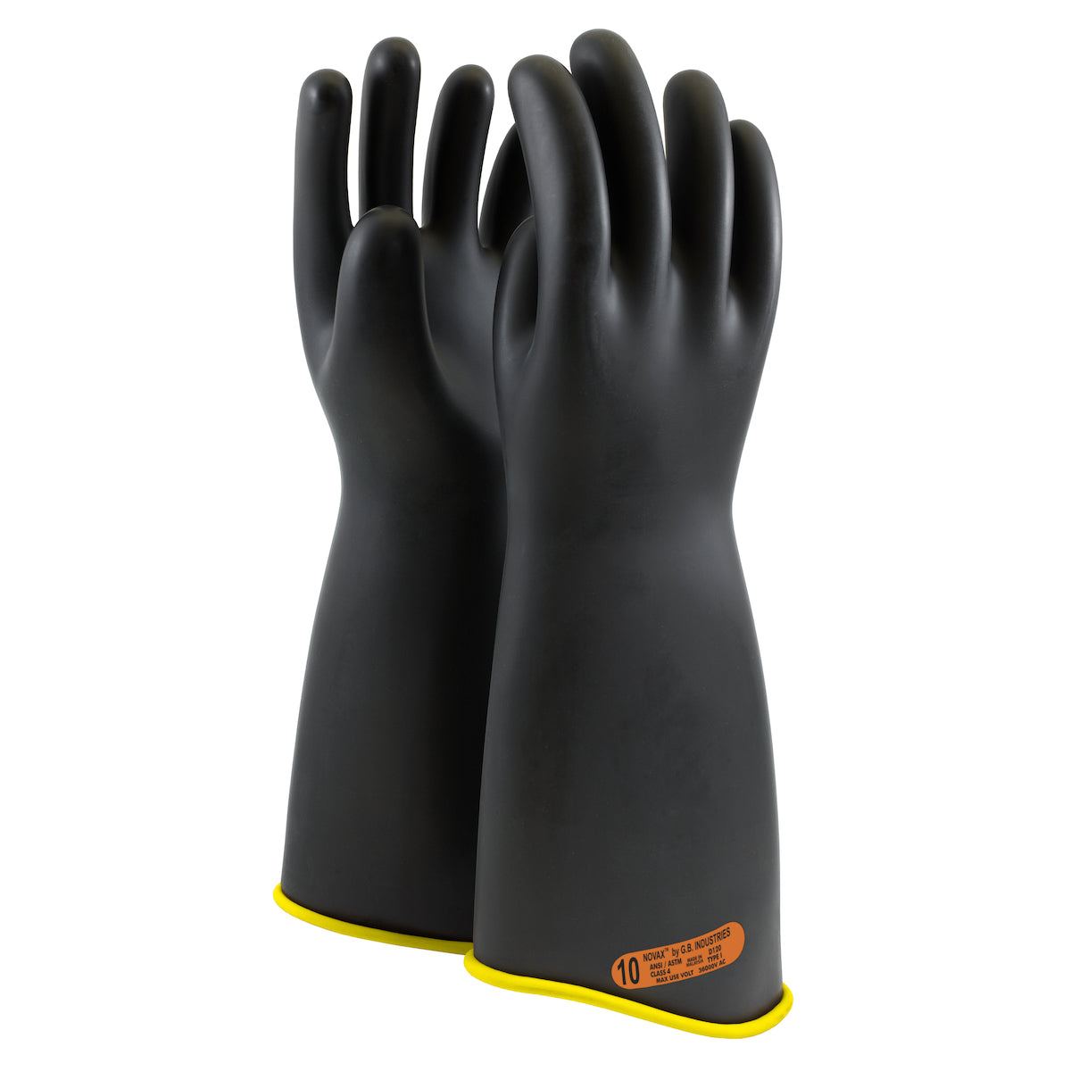 NOVAX 151-4-18 Electrical Safety Gloves Rubber Contour Cuff Black