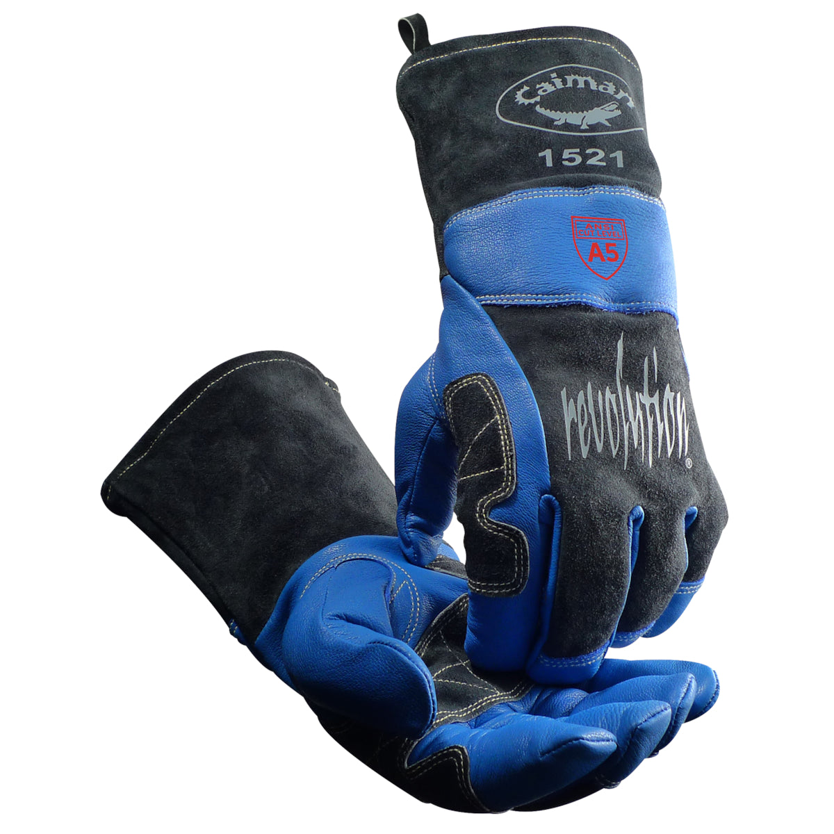 Caiman 1521 Welding Gloves Goat Grain Cut Resistant Blue