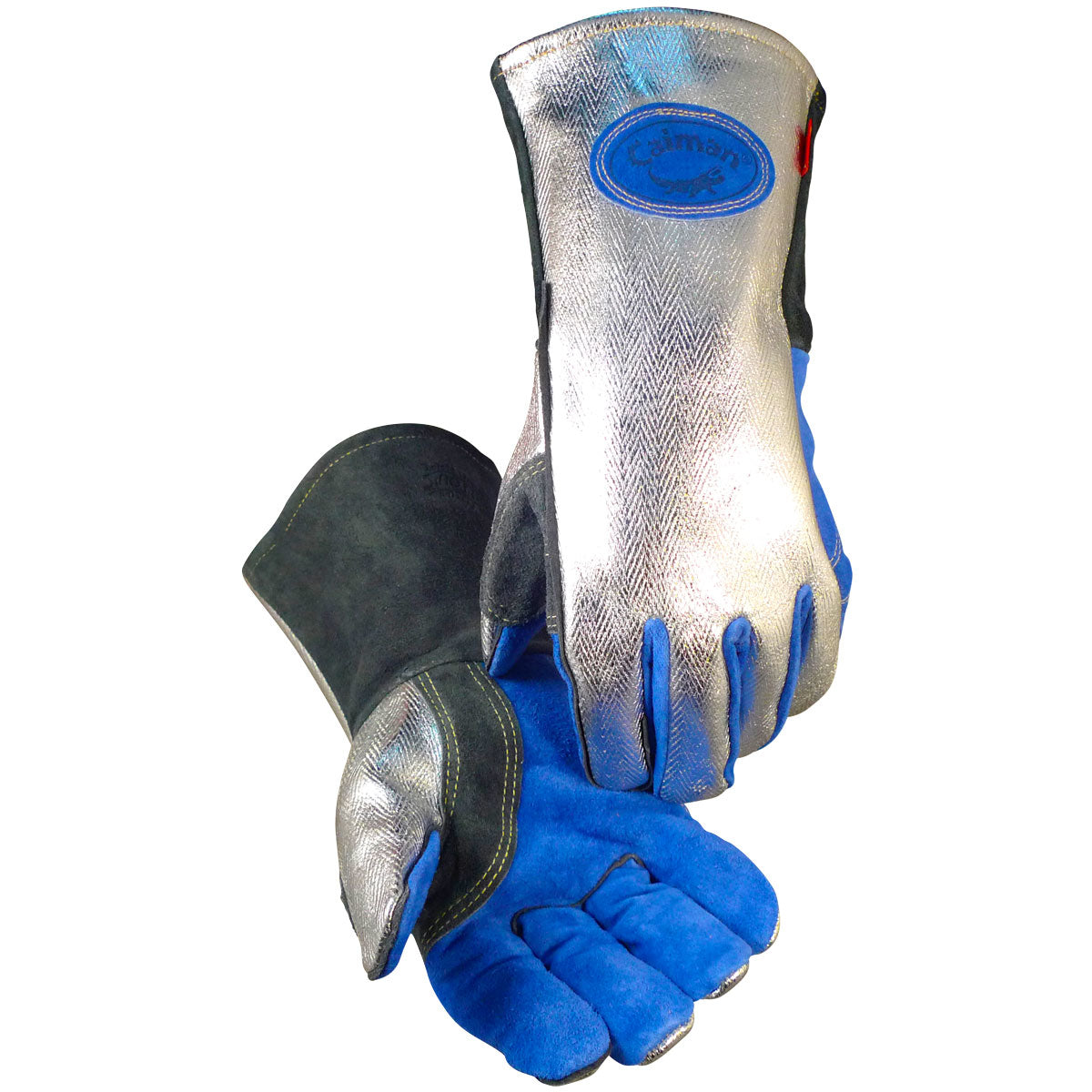 Caiman 1524 Welding Gloves Split Cowhide Wool Silver