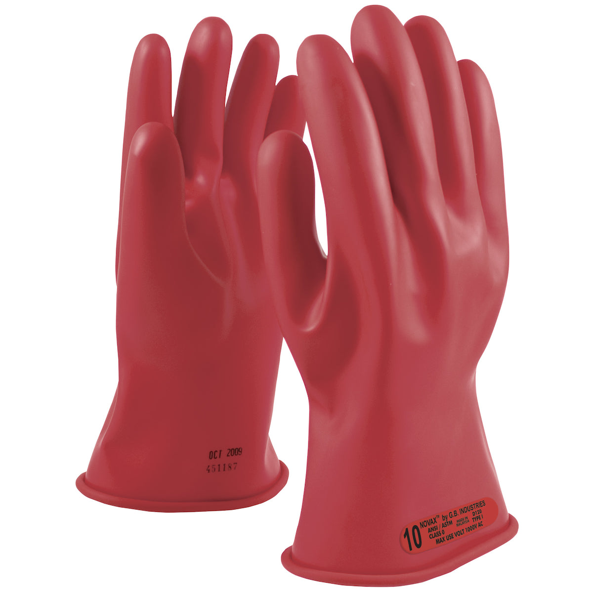 NOVAX 153-0-11 Electrical Safety Gloves Rubber Red