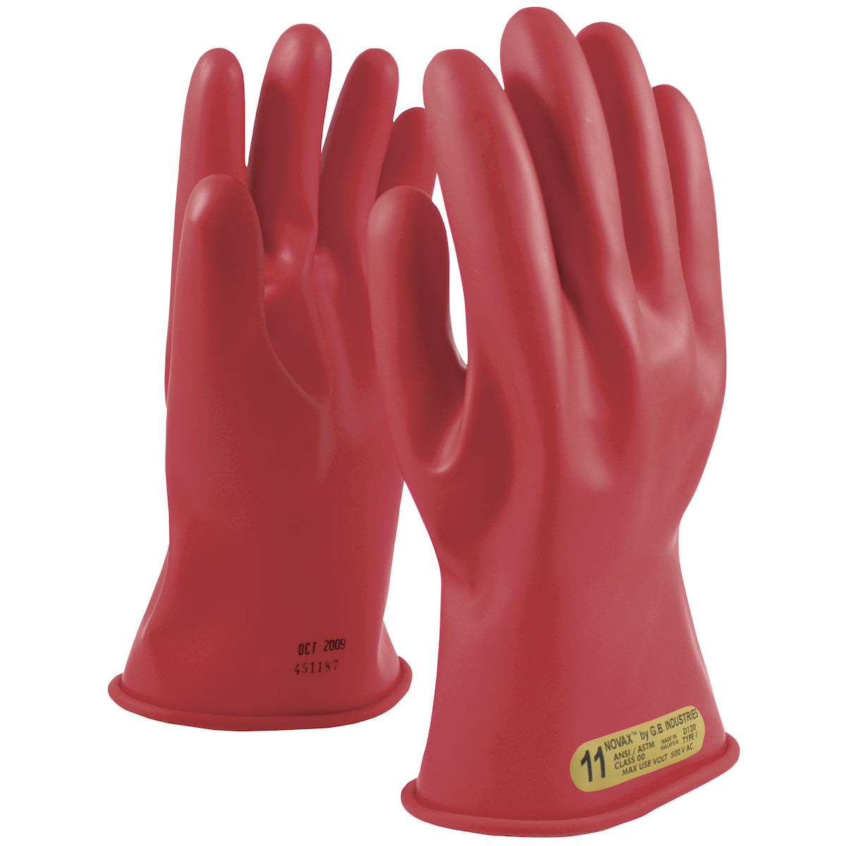 NOVAX 153-00-11 Electrical Safety Gloves Rubber Red