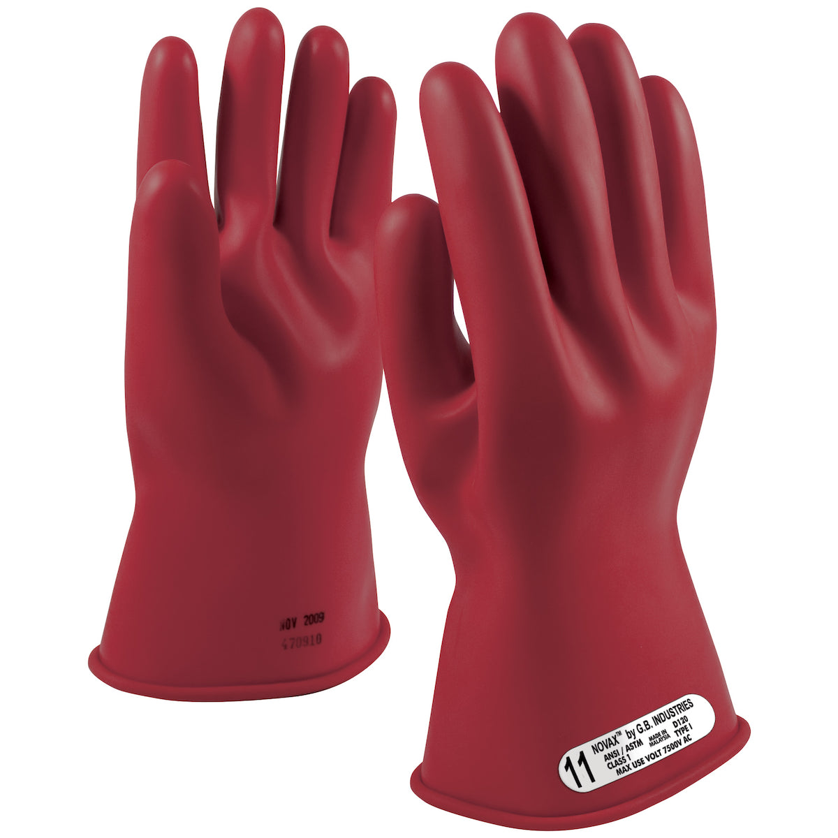 NOVAX 153-1-14 Electrical Safety Gloves Rubber Red