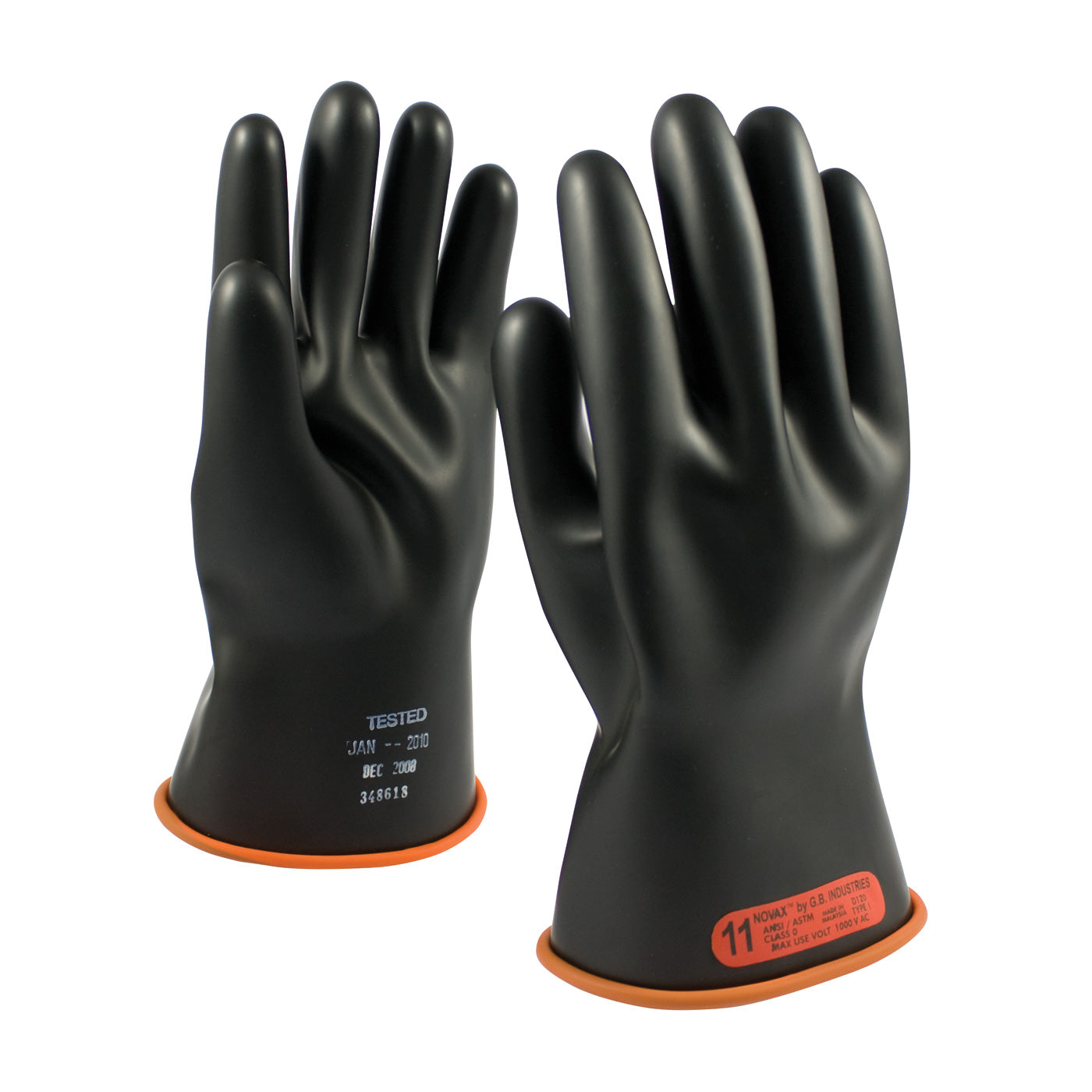 NOVAX 155-0-11 Electrical Safety Gloves Rubber Black