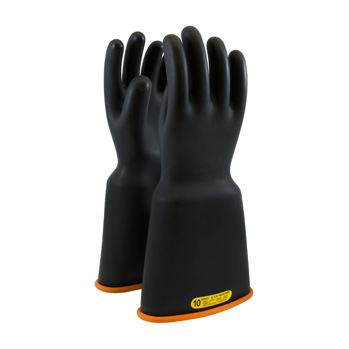 NOVAX 159-2-16 Electrical Safety Gloves Rubber Bell Cuff Black