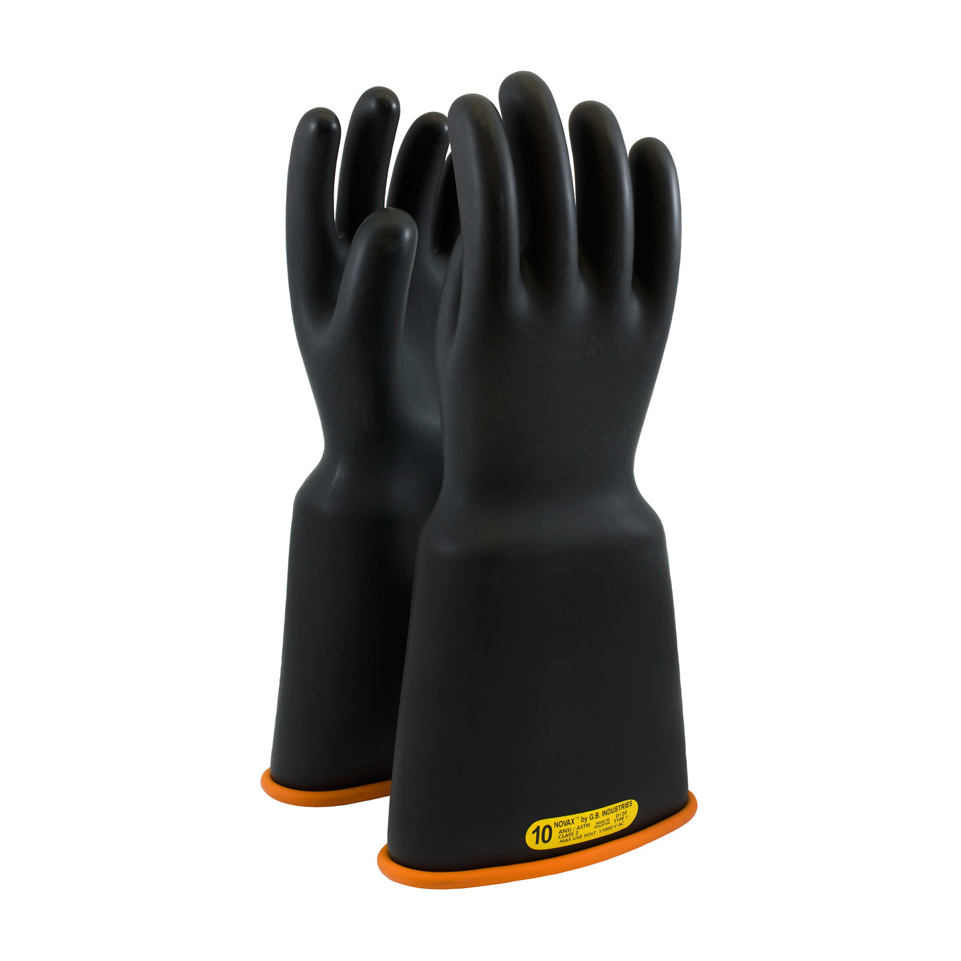 NOVAX 159-2-16 Electrical Safety Gloves Rubber Bell Cuff Black