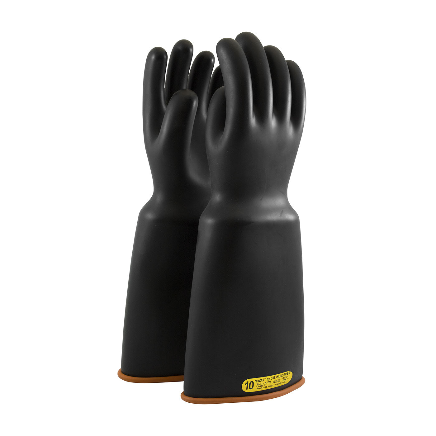 NOVAX 159-2-18 Electrical Safety Gloves Rubber Bell Cuff Black