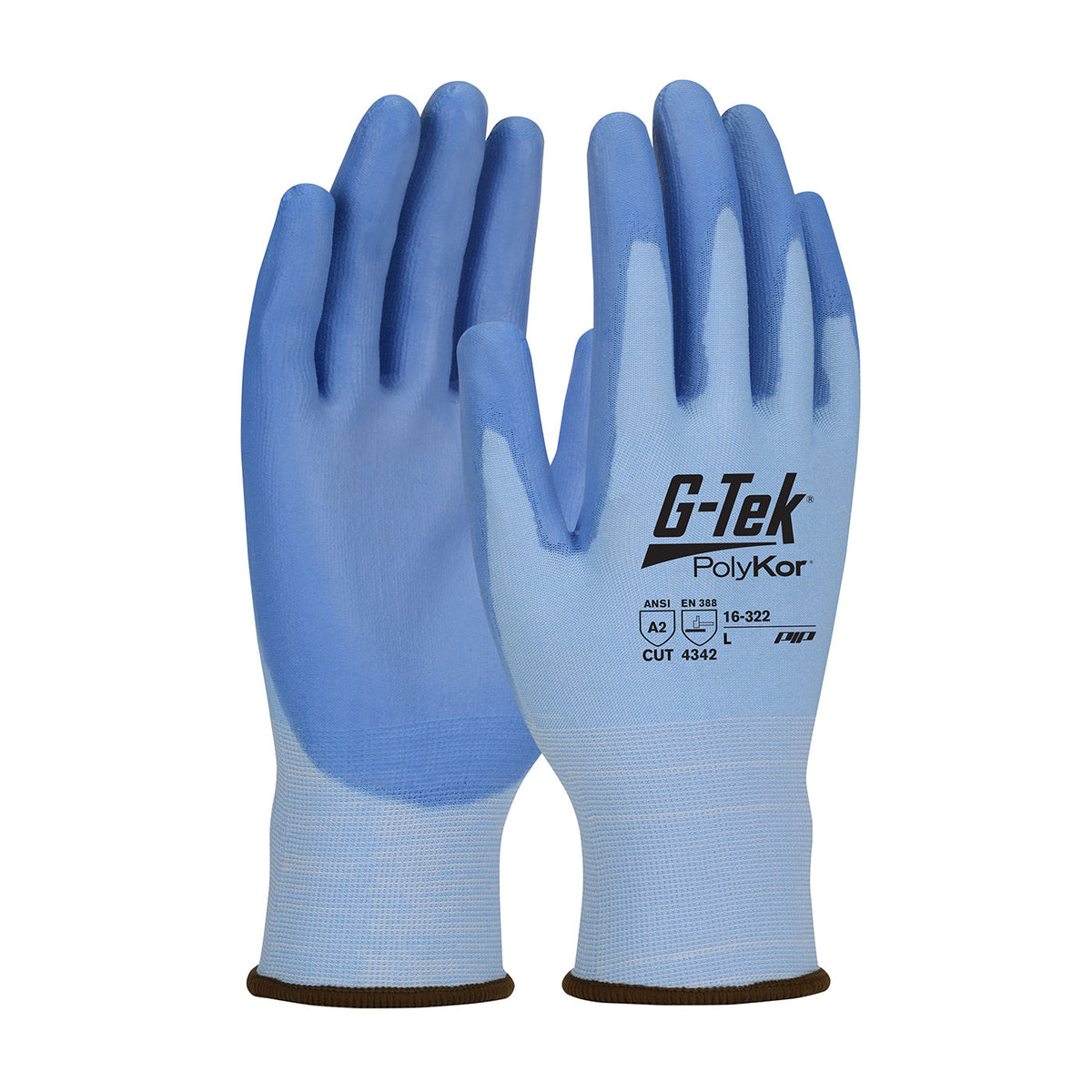 G-Tek 16-322 Cut Resistant Gloves PolyKor Polyurethane Blue