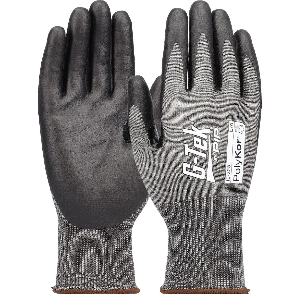 G-Tek 16-328 Cut Resistant Gloves PolyKor Foam Nitrile Gray