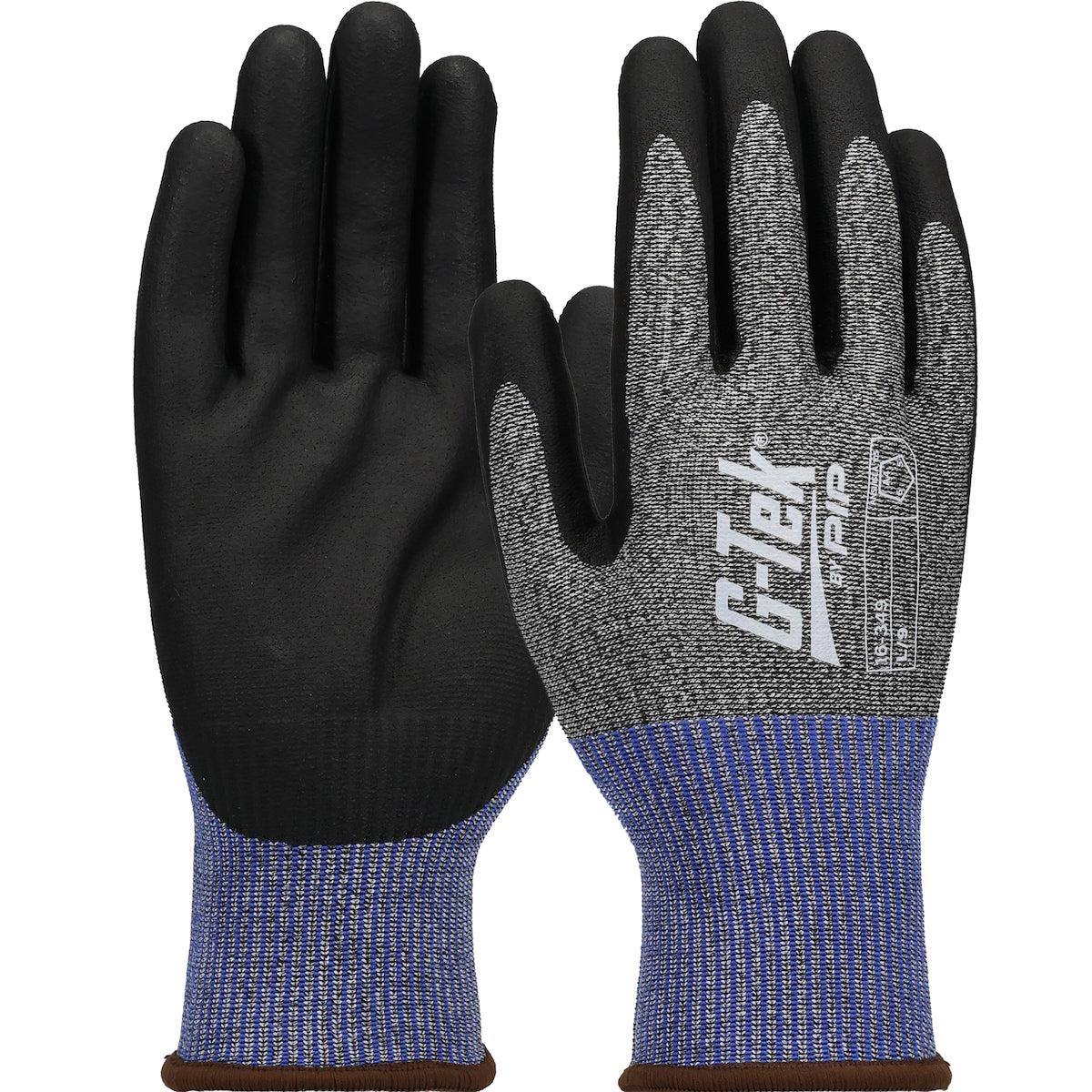 G-Tek 16-349 Cut Resistant Gloves PolyKor Foam Nitrile Touchscreen Salt & Pepper