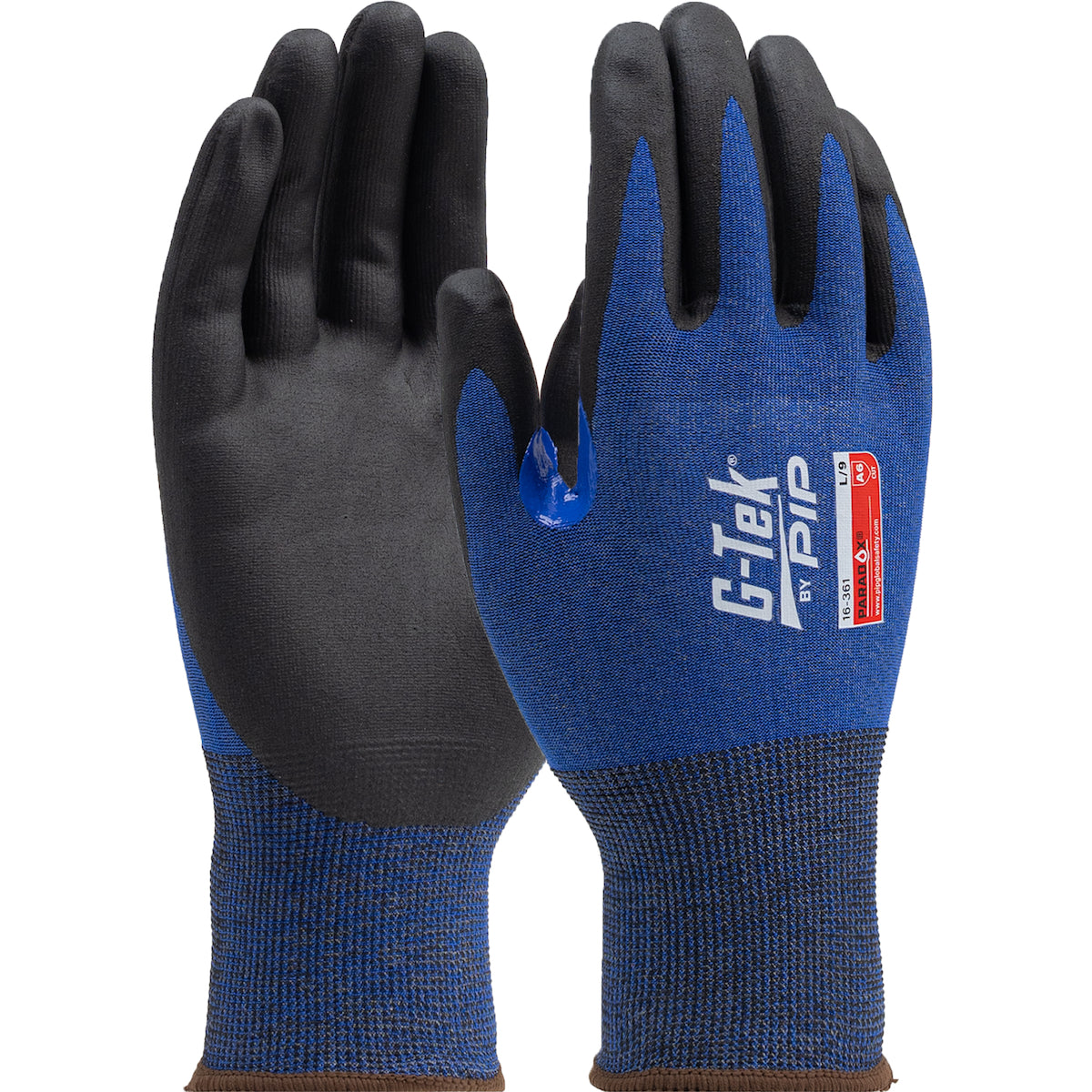 G-Tek 16-361 Cut Resistant Gloves PolyKor Foam Nitrile Blue