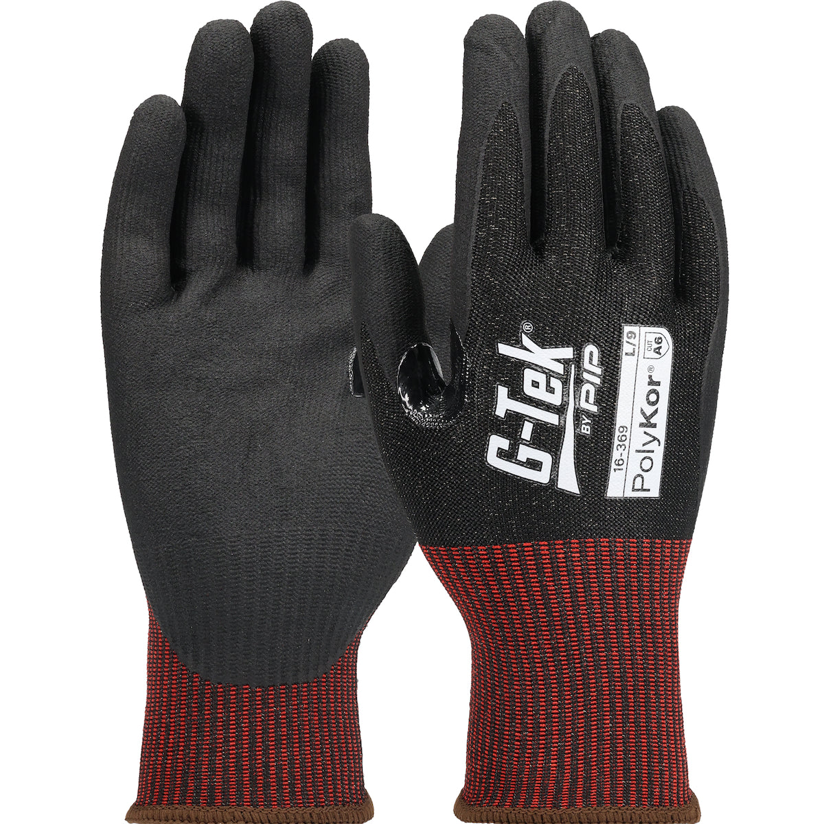G-Tek 16-369 Cut Resistant Gloves PolyKor Foam Nitrile Black