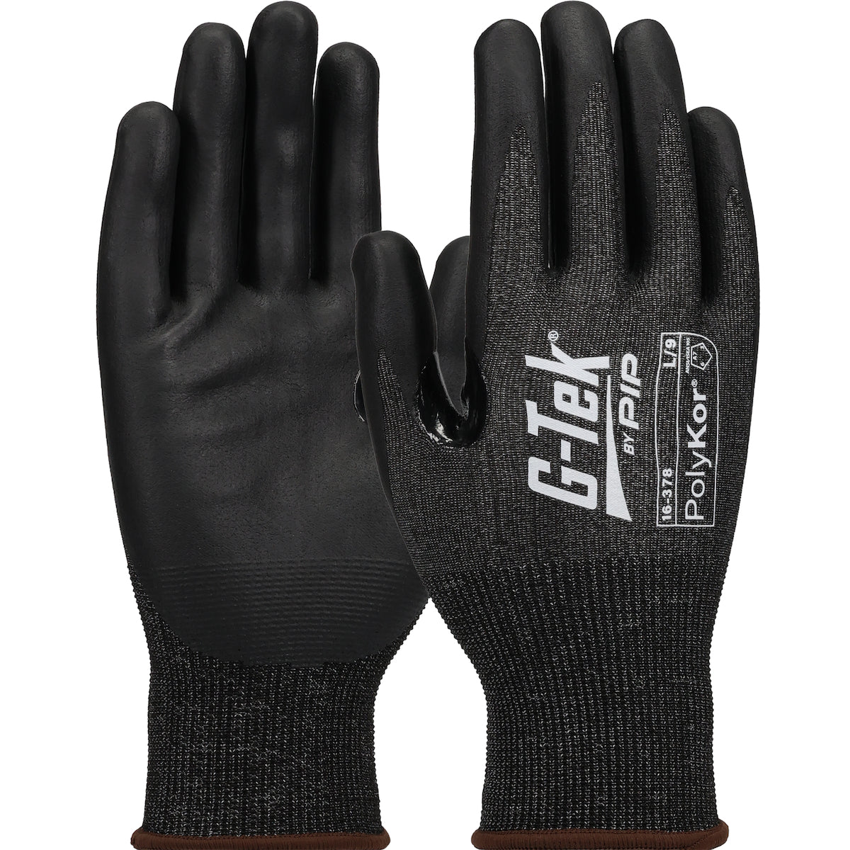 G-Tek 16-378 Cut Resistant Gloves PolyKor X7 Foam Nitrile Black