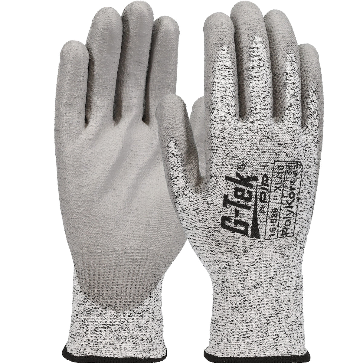 G-Tek 16-530 Cut Resistant Gloves PolyKor Polyurethane Salt & Pepper