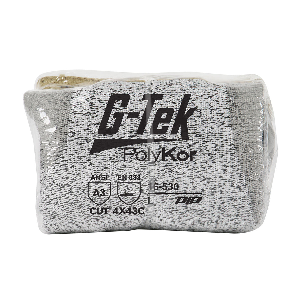 G-Tek 16-530V Cut Resistant Gloves PolyKor Blended Salt & Pepper