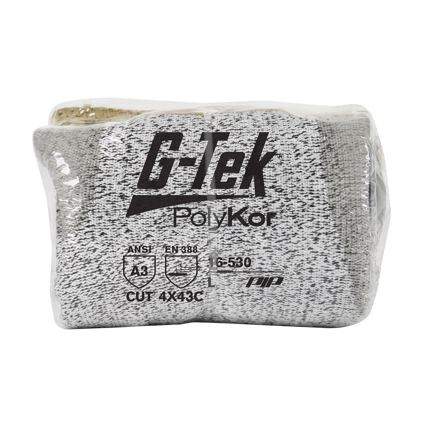 G-Tek 16-530V Cut Resistant Gloves PolyKor Blended Salt & Pepper