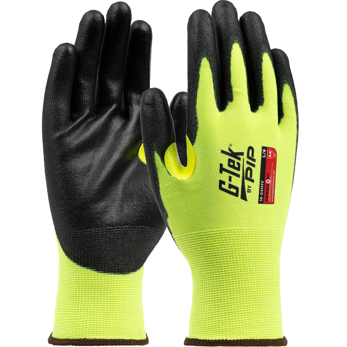 G-Tek 16-541HV Hi-Vis Cut Resistant Gloves PolyKor Blended Yellow