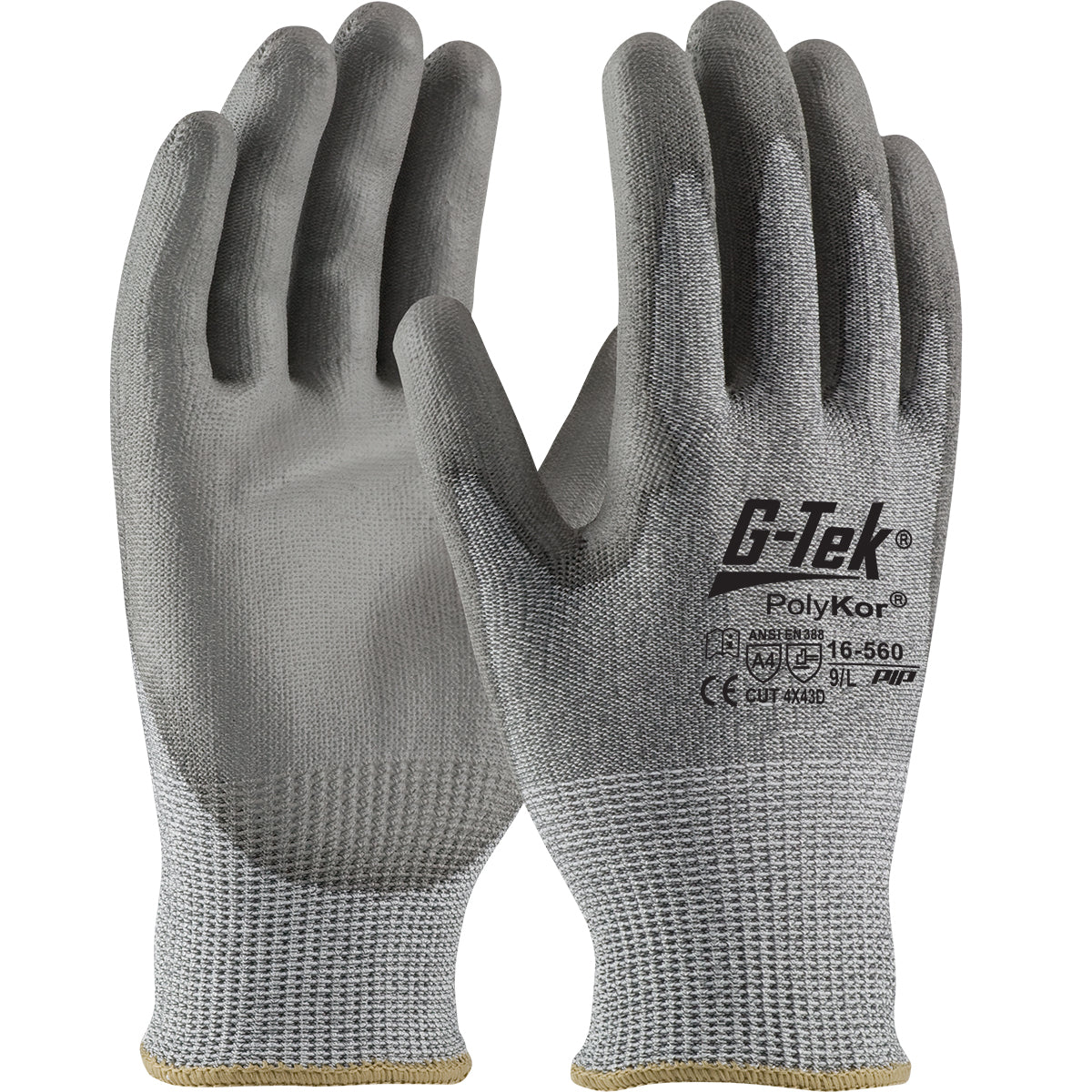G-Tek 16-560 Cut Resistant Gloves PolyKor Blended Gray
